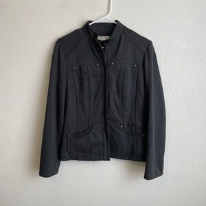 Coldwater Creek Women's Jacket‎ Size 6 Gray Long Sleeve Button with Pockets
